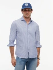 Tommy Hilfiger Tailored Koszula Mężczyźni Slim Fit Bawełna (100%) niebieski|biały, XXL. Białe koszule męskie Tommy Hilfiger Tailored, m, bez wzorów, z bawełny, eleganckie, bez kołnierzyka, bez ramiączek. Za 429.95 zł.