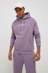 LEE LOGO LOOSE HOODIE WASHED PURPLE L83UTJTZ 112144596. Fioletowe bluzy męskie Lee, l, bez wzorów, bez kaptura. Za 129.99 zł.