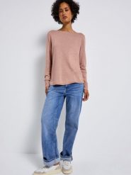 Street One Sweter damski z dzianiny Kobiety drobna dzianina różowy|pomarańczowy marmurkowy, 36. Brązowe swetry damskie Street One, na jesień, bez wzorów, z bawełny, street, bez kołnierzyka, bez ramiączek, bez kaptura. Za 179.95 zł.