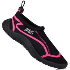 Buty damskie sportowe do wody jeżowce Aqua Speed. Czarne obuwie sportowe damskie Aqua-Speed, bez wzorów, z materiału, do pływania. Za 44.99 zł.