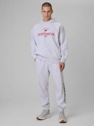 4F Spodnie dresowe joggery męskie - szare S. Szare spodnie sportowe męskie 4f, m, bez wzorów, z dresówki, na fitness i siłownię. W wyprzedaży za 79.99 zł.