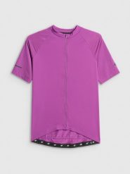 4F Koszulka kolarska męska - fioletowa L. Fioletowe t-shirty męskie 4f, l, bez wzorów, z włókna, bez kołnierzyka. Za 179.99 zł.