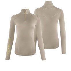 Bluzka techniczna do jazdy konnej JD ATTACK damska Cilla. Brązowe bluzki damskie JD ATTACK, l, z aplikacjami, z tkaniny, sportowe, bez kołnierzyka, bez ramiączek. Za 229.00 zł.