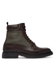 Tommy Hilfiger Trzewiki Corporate Casual Mix W Wpm Boot FM0FM05988 Brązowy ciemny. Brązowe botki męskie Tommy Hilfiger, bez wzorów, ze skóry, casualowe, bez zapięcia. Za 799.99 zł.