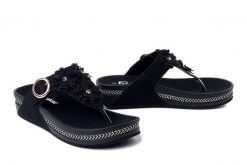 RIEKER V1466-00 black, klapki japonki damskie. Czarne klapki damskie Rieker, bez wzorów, bez obcasa. Za 271.92 zł.