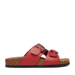 Klapki Lasocki. Czerwone klapki damskie Lasocki, bez wzorów, bez obcasa. Za 149.99 zł.