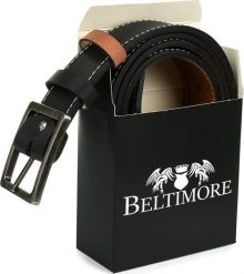 BELTIMORE Dwustronny Solidny Pasek męski skórzany Pudełko W23 : Kolory - czarny, Rozmiar pasków - r.120-135 cm NoSize. Czarne paski damskie NoName, bez wzorów. Za 59.99 zł.