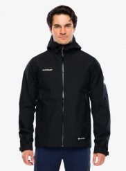 Kurtka z membraną Mammut Crater Light HS Hooded Jacket. Czarne kurtki męskie Mammut, l, bez wzorów, z gore-texu, bez kaptura. Za 1,737.99 zł.