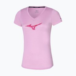 Koszulka do biegania damska Mizuno Impulse Core RB Tee. Czerwone t-shirty damskie Mizuno, s, bez wzorów, z materiału, bez kołnierzyka. Za 57.99 zł.