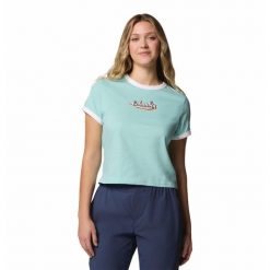 Columbia Koszulka Rolling Bend 2120001325. Niebieskie koszulki sportowe damskie Columbia, m, bez wzorów, bez kołnierzyka, bez ramiączek. Za 78.99 zł.