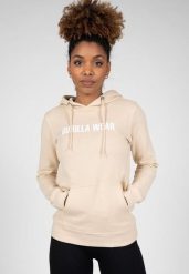 Charlotte Bluza z kapturem - Beżowy. Brązowe bluzy damskie GORILLA WEAR, xs, bez wzorów, z bawełny, z kapturem, na fitness i siłownię. Za 271.95 zł.