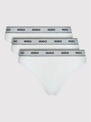 Hugo Komplet 3 par stringów 50469681 Biały. Białe stringi damskie Hugo, xl, bez wzorów, z bawełny. Za 109.99 zł.