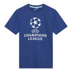 Koszulka UEFA Champions League. Niebieskie koszulki sportowe męskie CHAMPIONS LEAGUE, l, bez wzorów, z bawełny, bez kołnierzyka, bez ramiączek, do piłki nożnej. Za 119.99 zł.