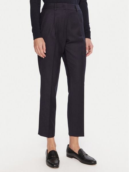 Weekend Max Mara Spodnie materiałowe Caldaia 2525136152 Granatowy Regular Fit. Niebieskie spodnie materiałowe damskie Weekend Max Mara, bez wzorów, z materiału. Za 899.99 zł.