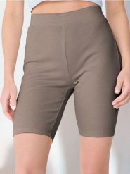 Szorty kolarki w prążek - brązowy. Brązowe szorty damskie Sinsay, l, bez wzorów. Za 19.99 zł.
