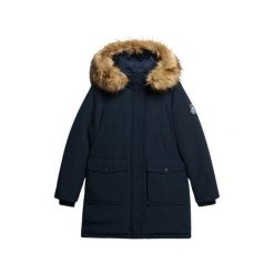 Parka z sztucznego futra damska Superdry Everest. Niebieskie parki damskie Superdry., na zimę, bez wzorów, bez kaptura. Za 843.15 zł.