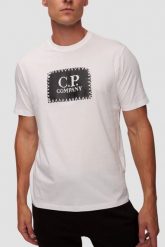 C.P. COMPANY Biały męski t-shirt, Rozmiar M. Białe t-shirty męskie C.P. Company, l, bez wzorów, bez kołnierzyka. W wyprzedaży za 285.99 zł.