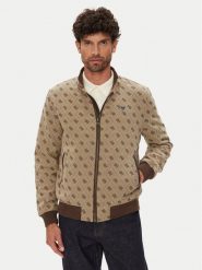 Guess Kurtka bomber M5YL04 WGUE0 Brązowy Regular Fit. Brązowe kurtki męskie Guess, l, z aplikacjami, z syntetyku, bez kaptura. Za 529.99 zł.
