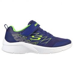Buty do chodzenia dla dzieci Skechers Microspec Texlor. Niebieskie buty sportowe chłopięce Skechers, bez wzorów, z gumy, bez zapięcia, trekkingowe, Skechers Sport. Za 179.99 zł.
