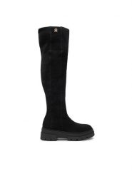 Tommy Hilfiger Muszkieterki Suede Over-The-Knee Boot FW0FW08159 Czarny. Czarne kozaki damskie Tommy Hilfiger, ze skóry, bez obcasa, na płaskiej podeszwie. Za 689.99 zł.