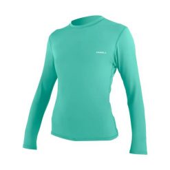 Koszulka damska z długim rękawem anty-UV O'Neill Basic Skins. Niebieskie t-shirty damskie O'Neill, s, bez wzorów, z materiału, bez kołnierzyka. Za 182.50 zł.