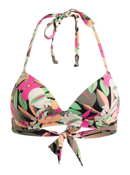 Stanik bikini na szyję dla Kobiety PRINTED BEACH CLASSICS Czarny. Czarne bikini damskie Roxy, m, bez wzorów. Za 127.20 zł.
