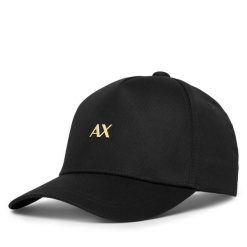 Czapka z daszkiem Armani Exchange. Czarne czapki i kapelusze damskie Armani Exchange, bez wzorów. Za 279.99 zł.