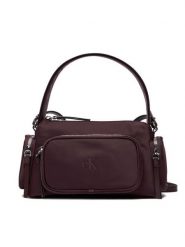Calvin Klein Torebka Pocket Nylon Bag W/ Strap LV04F3132G Bordowy. Czerwone torebki do ręki damskie Calvin Klein, bez wzorów, z materiału, bez dodatków. Za 379.99 zł.