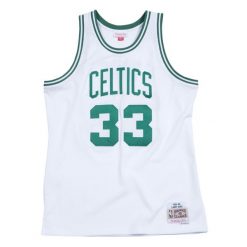 Koszulka NBA Boston Celtics Larry Bird. Białe koszulki sportowe męskie Mitchell & Ness, bez wzorów, bez kołnierzyka, bez ramiączek, do koszykówki. W wyprzedaży za 421.00 zł.