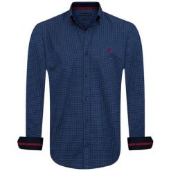 Sir Raymond Tailor Koszula Męska Palm M Ciemnoniebieska. Niebieskie koszule męskie Sir Raymond Tailor, m, bez wzorów, bez kołnierzyka, bez ramiączek. Za 159.00 zł.