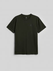 4F T-shirt regular z nadrukiem męski - zielony L. Zielone t-shirty męskie 4f, l, bez wzorów, z bawełny, klasyczne, bez kołnierzyka. Za 69.99 zł.
