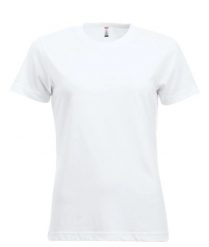 Clique New Classic-T Women Damska koszulka bawełniana, nowoczesny krój – white. Białe t-shirty damskie CLIQUE, xs, bez wzorów, z bawełny, klasyczne, bez kołnierzyka. Za 104.39 zł.