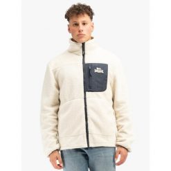 Klasyczna polarowa bluza sherpa Lonsdale Lartington. Brązowe bluzy męskie Lonsdale, xl, bez wzorów, z materiału, bez kaptura. Za 361.15 zł.