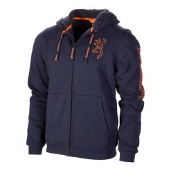 Bluza z kapturem i zamkiem błyskawicznym Browning Snapshot warm. Niebieskie bluzy męskie Browning, s, bez wzorów, z dresówki, z kapturem. Za 399.55 zł.