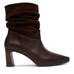 Botki Hispanitas. Brązowe botki damskie Hispanitas, bez obcasa, na słupku, bez zapięcia. Za 789.99 zł.