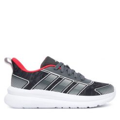 Sneakersy adidas. Szare trampki i tenisówki chłopięce Adidas, bez wzorów, bez zapięcia. Za 179.99 zł.