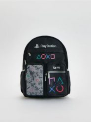 Plecak Playstation - czarny. Czarne torby i plecaki dziecięce Reserved, z tkaniny, małe. Za 99.99 zł.