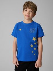 4F T-shirt regular z nadrukiem dziecięcy 4F x Bartosz Zmarzlik - niebieski 146/152 (10-12 lat). Niebieskie t-shirty i topy dla dziewczynek 4f, bez wzorów, z bawełny, bez ramiączek. Za 79.99 zł.