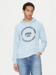 Jack & Jones Bluza Simon 12269353 Błękitny Standard Fit. Niebieskie bluzy męskie Jack & Jones, l, bez wzorów, z bawełny, bez kaptura. Za 89.99 zł.