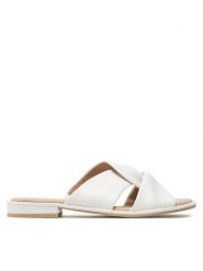 Caprice Klapki 9-27100-42 Biały. Białe klapki damskie Caprice, bez wzorów, ze skóry, bez obcasa. Za 193.99 zł.