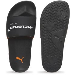 Slaps Puma Mclaren Leadcat 2.0. Czarne klapki damskie Puma, bez wzorów, z syntetyku, sportowe, bez obcasa. Za 390.00 zł.