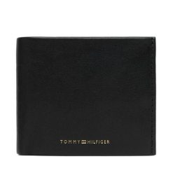 Portfel Tommy Hilfiger. Czarne portfele męskie Tommy Hilfiger, bez wzorów. Za 349.99 zł.