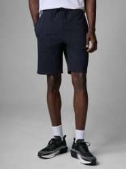 4F Spodenki dresowe męskie - granatowe L. Niebieskie szorty męskie 4f, l, bez wzorów, z dresówki. Za 79.99 zł.