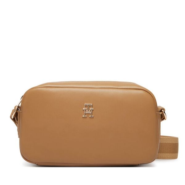 Torebka Tommy Hilfiger. Brązowe listonoszki damskie Tommy Hilfiger, bez wzorów, bez dodatków. Za 257.99 zł.