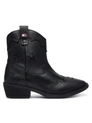 Tommy Hilfiger Kowbojki T3A5-35195-0036 Czarny. Czarne botki dziewczęce Tommy Hilfiger, ze skóry, bez zapięcia. Za 534.99 zł.