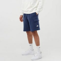 Spodenki Sportowe Męskie Nike M NSW Club FT Cargo Short. Niebieskie krótkie spodenki sportowe męskie Nike, m, bez wzorów. Za 140.80 zł.