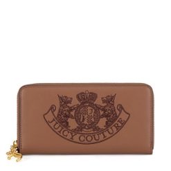 Portfel Juicy Couture. Brązowe portfele damskie Juicy Couture, bez wzorów. Za 159.99 zł.