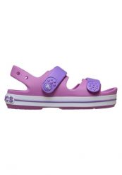 Sandały dziewczęce Crocs viola. Fioletowe sandały dziewczęce Crocs, z materiału, bez zapięcia. Za 252.99 zł.