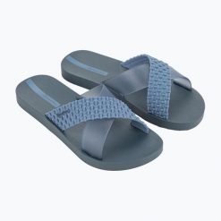 Klapki damskie Ipanema Sense Slide. Niebieskie klapki damskie Ipanema, bez wzorów, bez obcasa. Za 69.99 zł.