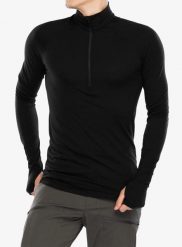 Bluza termoaktywna męska Houdini Desoli Light Half Zip. Czarne bluzy męskie Houdini, l, bez wzorów, z materiału, bez kaptura. Za 357.49 zł.